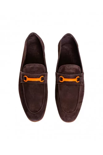 Brown mocassins with rubber bit Jacques Loup for men