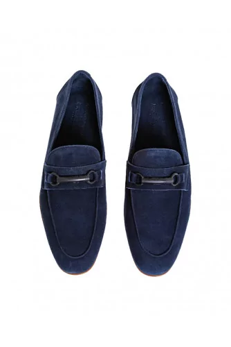 Achat Navy blue moccasins with rubber bit Jacques Loup for men - Jacques-loup
