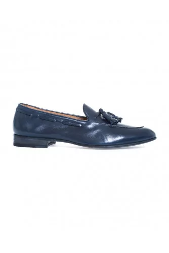 Moccasins Fratelli Rossetti navy blue with tassels for men