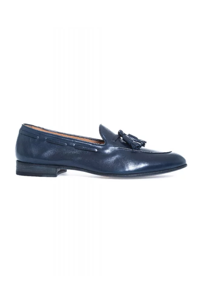 Moccasins Fratelli Rossetti navy blue with tassels for men