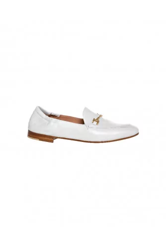 White moccasins with metallic bit Mara Bini for women