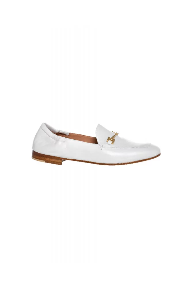 White moccasins with metallic bit Mara Bini for women