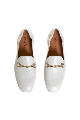 White moccasins with metallic bit Mara Bini for women