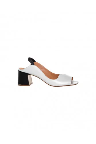 Ivory and black sandals Mara Bini for women