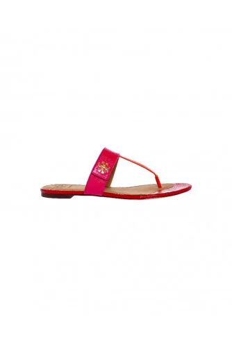 Mule entredoigt Tory Burch "Kira" fushia et rouge