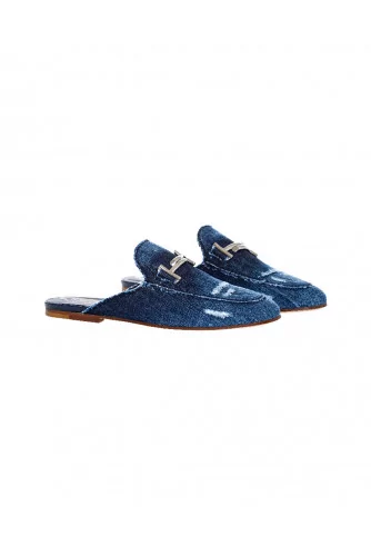 Mule Tod's jean bleu foncé pour femme