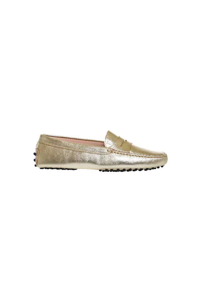 Golden moccasins with penny strap Tod's for women