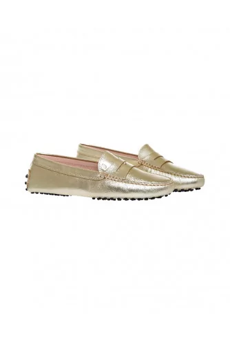 Golden moccasins with penny strap Tod's for women