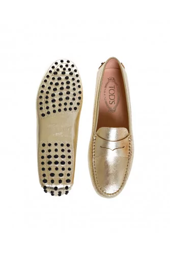 Golden moccasins with penny strap Tod's for women