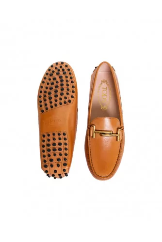 Cognac colored moccasins "Double T" Tod's for women