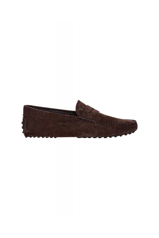 mocassin tod s daim marron avec patte pour homme