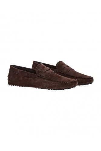 Mocassin Tod's daim marron avec patte pour homme