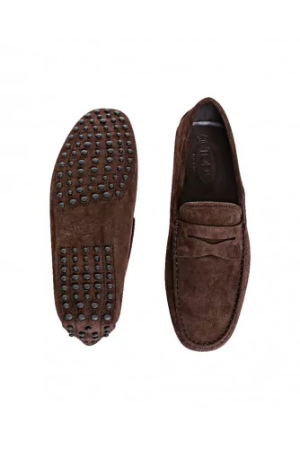 Mocassin Tod's daim marron avec patte pour homme