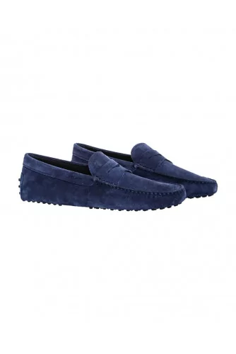 Mocassin Tod's croûte bleu marine avec patte pour homme