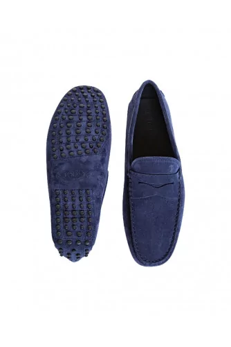 Mocassin Tod's croûte bleu marine avec patte pour homme