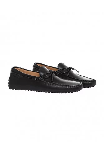 Mocassin Tod's veau souple noir avec lacets pour homme