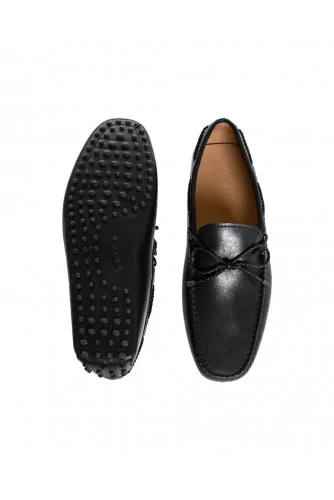 Mocassin Tod's veau souple noir avec lacets pour homme