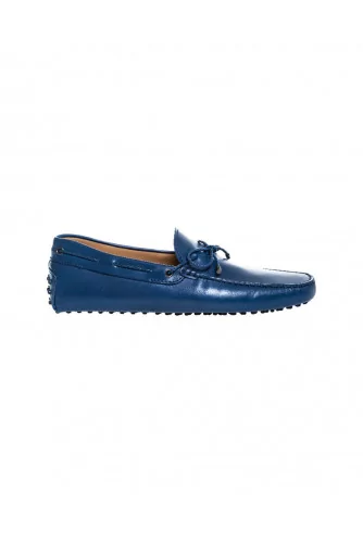 Mocassin Tod's veau souple bleu marine avec lacets pour homme