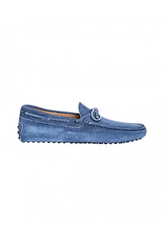 Mocassin Tod's croûte bleu denim avec lacets pour homme