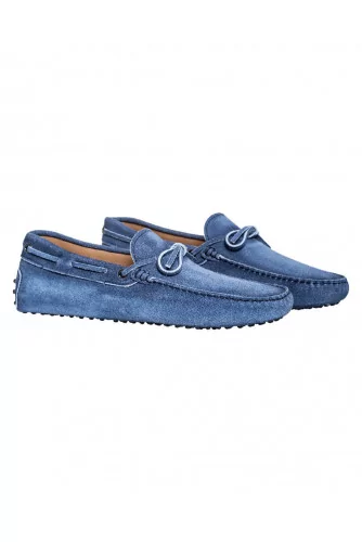 Mocassin Tod's croûte bleu denim avec lacets pour homme