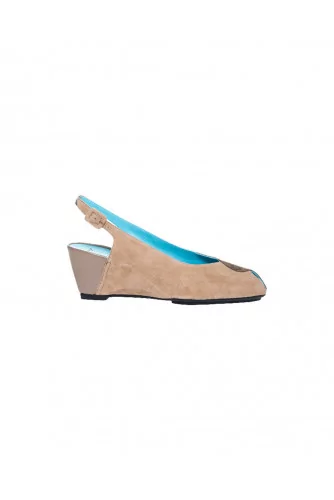 Beige and taupe cut shoes Thierry Rabotin for women