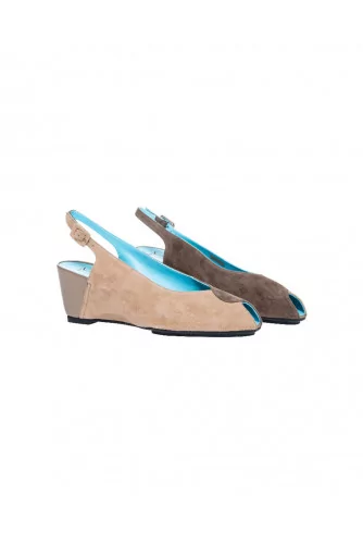 Beige and taupe cut shoes Thierry Rabotin for women