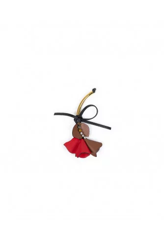 Broche en forme de fleur Marni - rouge et marron