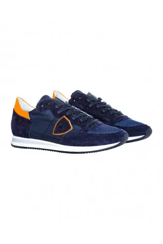 Tennis Philippe Model "Tropez" bleu et orange pour homme