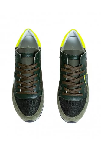 Khaki and yellow sneakers "Tropez" Philippe Model for men