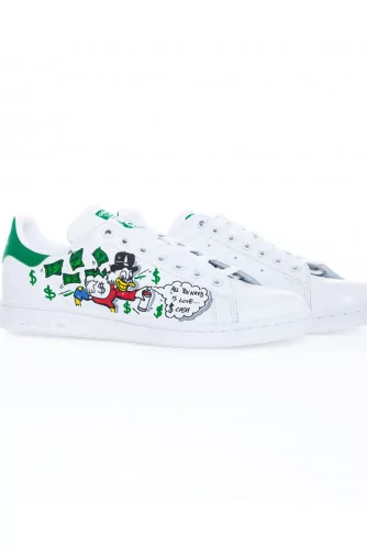 Tennis Debsy "Picsou" blanc et multicolor pour homme