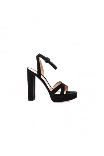 High-heeled black sandals Gianvito Rossi "Poppy" for women