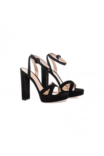 High-heeled black sandals Gianvito Rossi "Poppy" for women