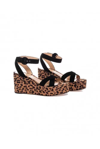 Sandals Gianvito Rossi with platform heel and leopard print for women
