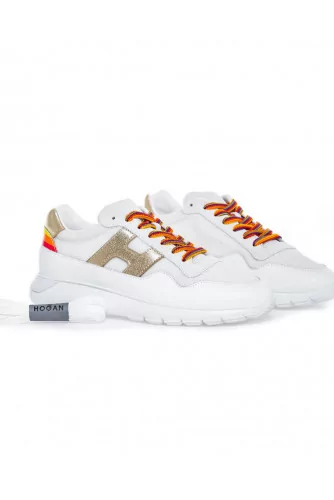 White and gold sneakers "I-Cube" Hogan for women