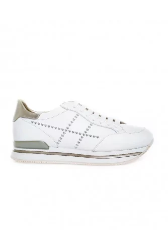 Tennis Hogan "222" blanc-argent pour femme