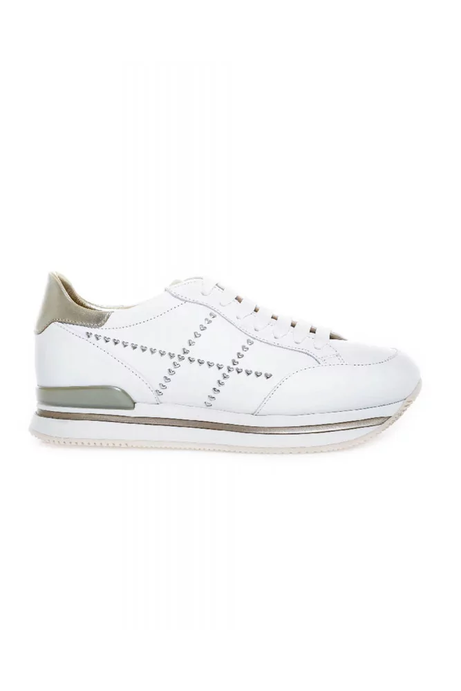 Tennis Hogan "222" blanc-argent pour femme