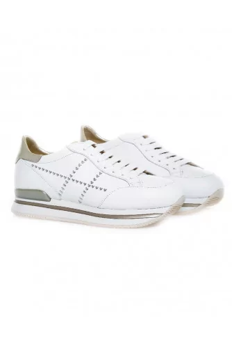 Tennis Hogan "222" blanc-argent pour femme