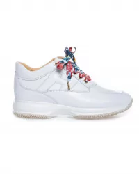 Sneakers Hogan "Interactive" white with multicolored laces for women