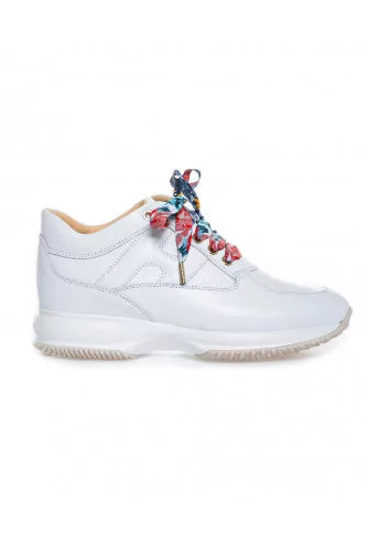 Sneakers Hogan "Interactive" white with multicolored laces for women