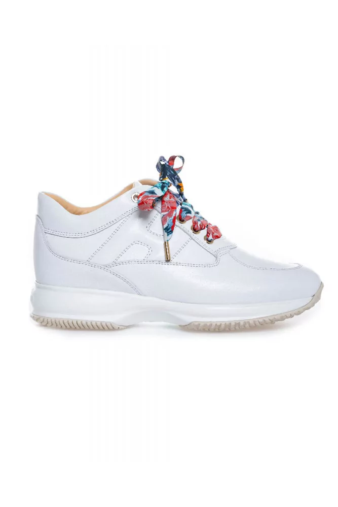 Sneakers Hogan "Interactive" white with multicolored laces for women