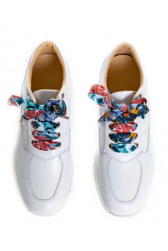 Sneakers Hogan "Interactive" white with multicolored laces for women