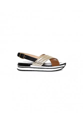 Sandals Hogan "222" black/golden for women