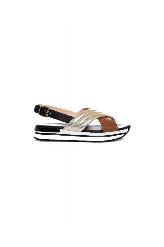 Sandals Hogan "222" black/golden for women