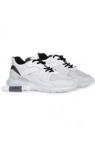 Tennis Hogan "I-Cube" blanc-acier pour homme