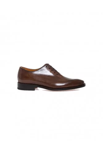 Dark brown patina brogue shoes Jacques Loup for men