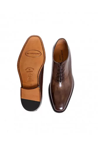 Richelieu Jacques Loup veau patiné marron foncé pour homme