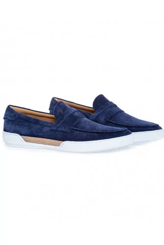 Moccasins Tod's "Riviera" blue with penny strap for men