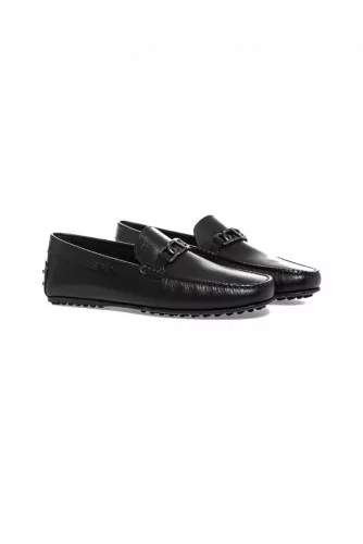 Moccasins Tod's "City" black with metallic bit for men
