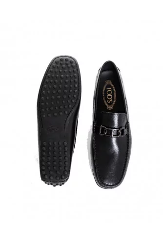 Moccasins Tod's "City" black with metallic bit for men