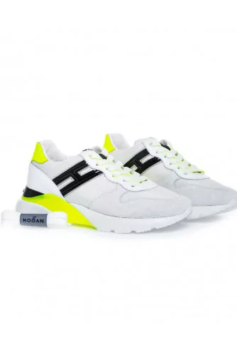 Tennis Hogan "Active One" blanc-jaune pour femme